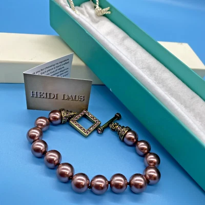 Heidi Daus надпись роза имитации жемчуг браслет с переключателем кристаллы Swarovski новый из старых запасов - Изображение 1 из 4