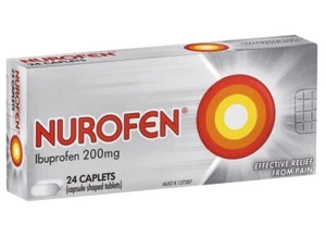 Nurofen Ibuprofen Caplets Pain Relief 200mg 24 Pack - 2 Boxes - Picture 1 of 1