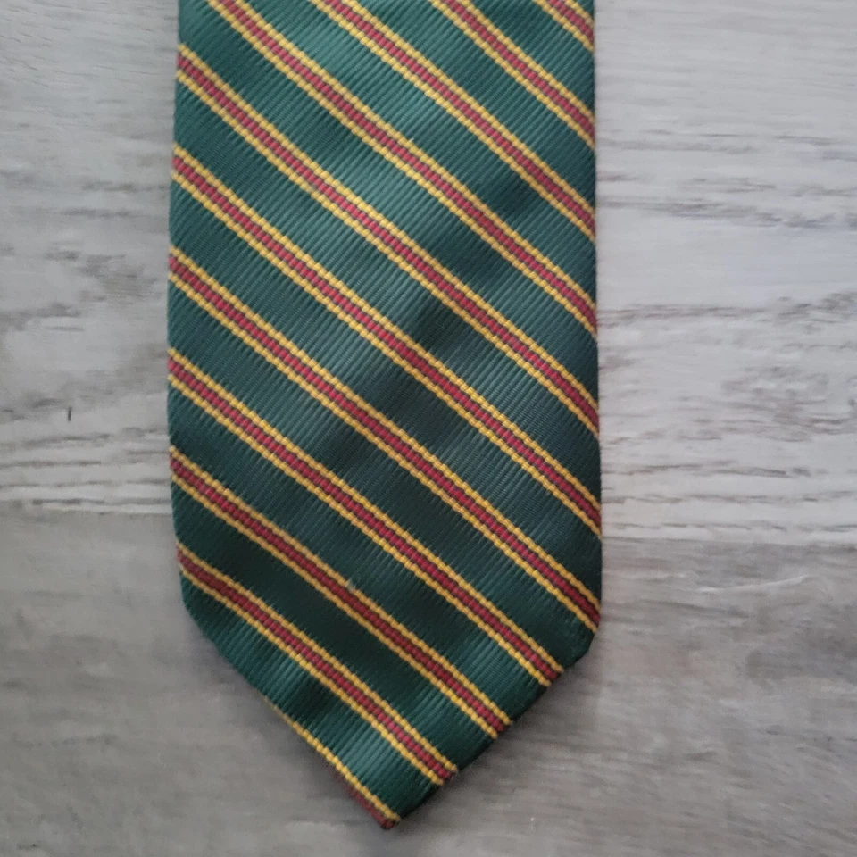 Corbata Burlington Gent para hombre de colección verde dorado rojo a rayas Foto 1 de 4