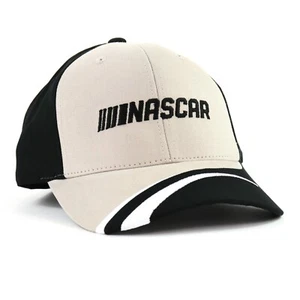 Nascar Racing Baseball Hat Ball Cap Structured Khaki Black Official Licensed - Picture 1 of 5