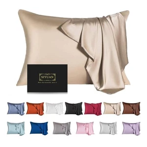 Mulberry Silk Pillowcase for Hair and Skin,Standard Size Cooling Silk Pillow ... - Picture 1 of 7