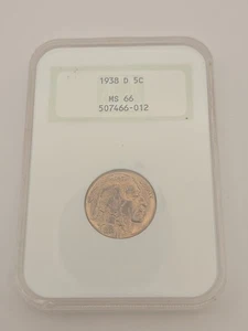 1938-D NGC MS66 Buffalo Nickel 5c - Picture 1 of 6