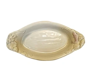 Italian Pottery Ceramic Oval Dish Hand Painted Applied Fish Seashells Signed 10" - Picture 1 of 6