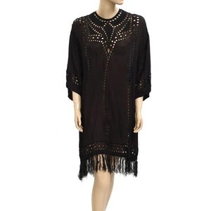 Etoile Isabel Marant Enery Mini Dress Embroidered Eyelet Black Crochet M 281933 - Picture 1 of 4