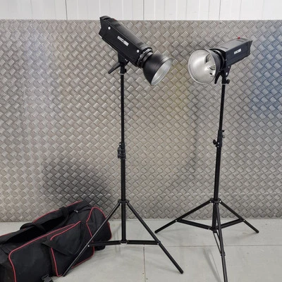 600D Studio Strobe Flash Lighting Kit – Photography Lights with Stands & Bag - Image 1 of 4