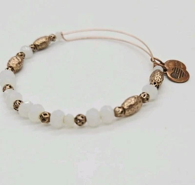 Brazalete ajustable Alex and Ani oro rosa con cuentas encanto energía boho OSFM Foto 1 de 4