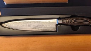 Damaszener Küchenmesser mit Hartholzgriff - Bild 1 von 3