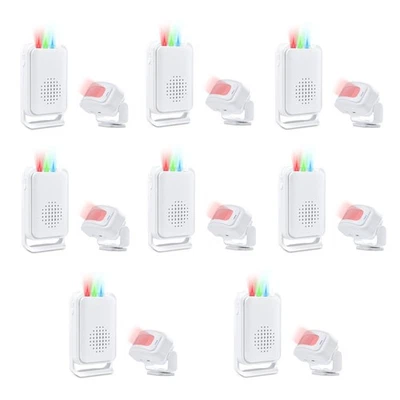 8PK All-in-One Wireless Door Chime Alarm 17 Tunes 5 Volumes 4 LED 900Ft Range - image 1 of 4