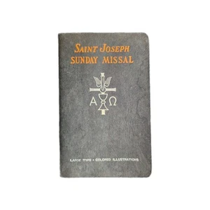 1957 Saint Joseph Sunday Missal Confraternity Version Genuine Leather Bound - Imagen 1 de 5