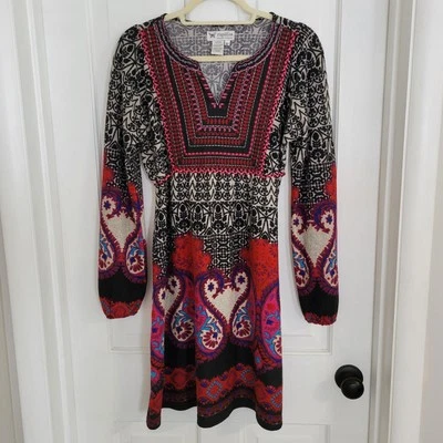 Vestido Artístico Papillon Mujeres MEDIANO Boho Hippie Festival Imperio Cintura Corbata Cachemira Foto 1 de 4