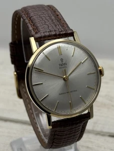 Tudor 9ct Gold Mens Watch c1964 Larger 34mm Case Original Purchase Receipt - Picture 1 of 11