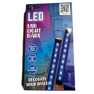 LEDeez BLUE Light Bar 2 Pack Neon Light Glow 5 inch Bars USB NEW - Image 1 of 4