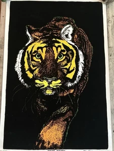 Póster Black Light Tiger 1972 Tiger Tiger Velva estampado increíble estado PP-40 - Imagen 1 de 10