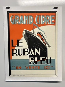 Original Vintage Reiseposter Frankreich Normandie Grand Cidre Le Ruban Blau - Bild 1 von 6