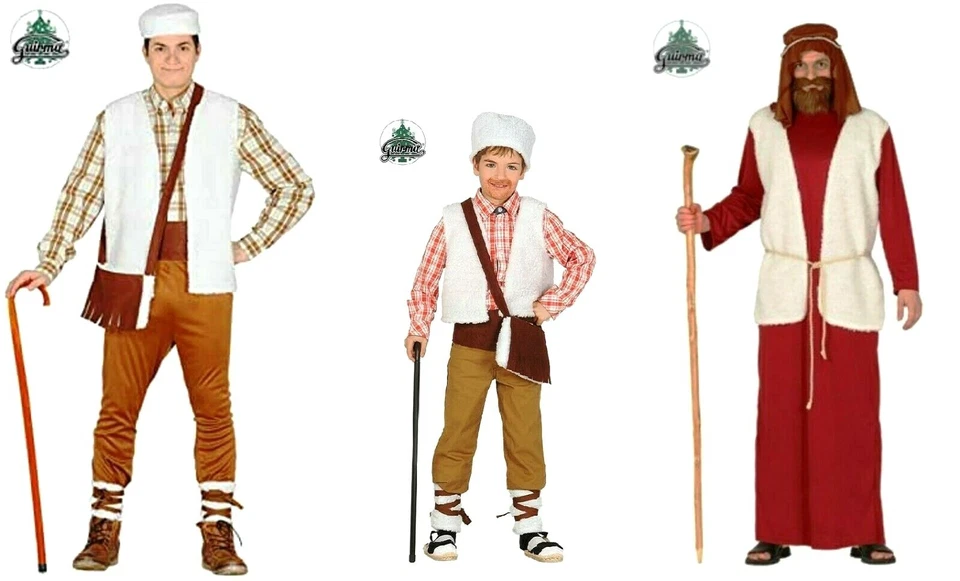 GUIRMA NATALE VESTITO PASTORE BERBERO SAN GIUSEPPE PRESEPE ADULTO BAMBINO