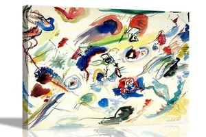 First Abstract Watercolor Wassily Kandinsky Canvas Print Framed Hanging Wall Art - Picture 1 of 10