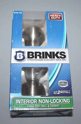 Juego de manijas de puerta interiores sin bloqueo de níquel satinado perilla de bola Brinks 2115-119 Foto 1 de 4