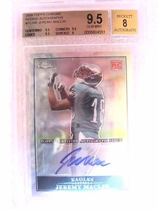 Jeremy Maclin 2008 Topps Chrome Autograph Auto Beckett BGS9.5!Eagles/Chiefs RC - Picture 1 of 1