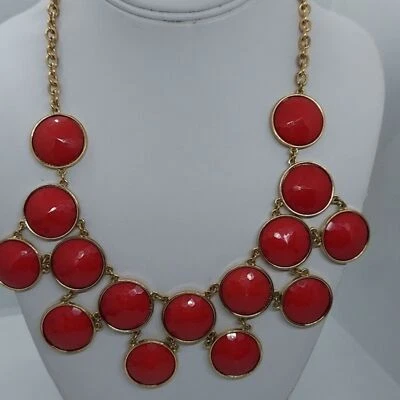 Collar cabujón facetado rojo Foto 1 de 4