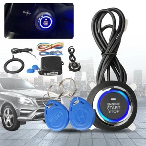 Car Ignition Switch 12V RFID Engine Start Push Button Keyless Entry Starter Kit - Picture 1 of 12
