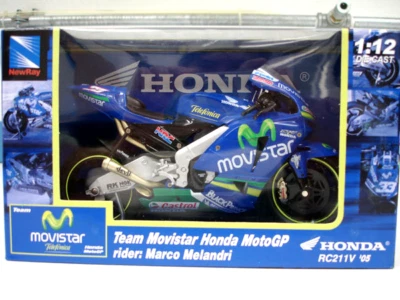 NewRay 1:12 Diecast Movistar Honda RC211V #33 Marco Melandri MotoGP - Image 1 of 2