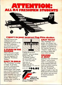 Top Flite Freshman Trainer Vintage Print Ad 1977 Ephemera Wall Art Decor RED - Imagen 1 de 1
