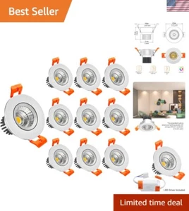 2inch LED Dimmable Downlight, 3W COB Recessed Ceiling Light, Warm White 3000K... - Picture 1 of 8