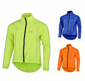 Men Cycling 100% Waterproof Rain Jacket High Visibility Running Top Quality Coat - Picture 1 of 25