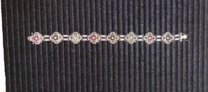 7.80Ct Round Cut Lab-Created Peridot Tennis Bracelet 14k Yellow Gold Finish - Picture 1 of 5