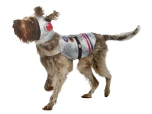 Dog Costume Astronaut Pet Halloween Size Med Up to 40 lbs. Shiny Silver - Picture 1 of 10