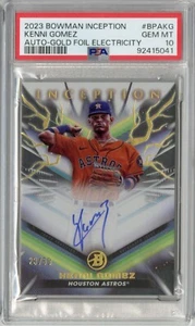 2023 Bowman Inception Kenni Gomez Gold Foil Electricity Auto /50 PSA 10 POP 1 - Picture 1 of 2