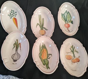 Gardener's Eden Oval Plate Bowls Italy  Set Of 6 - Picture 1 of 12