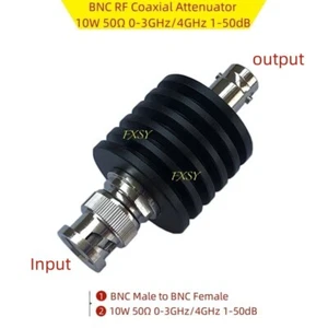 Tłumik koncentryczny BNC RF 10W 50Ω 0-3 GHz/4GHz 1/2/3/5/6/10/15/20/25/30/40/50dB - Zdjęcie 1 z 19