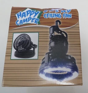 2-in-1 Portable Hanging Fan with LED Light Camping Lantern with Ceiling Light - Picture 1 of 4