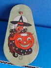 VINTAGE T. COHN TIN HALLOWEEN NOISEMAKER WITCH WITH JOL- RATCHET STYLE WOOD HAND