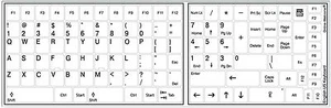 PEGATINA DE TECLADO INGLÉS EE. UU. BLANCA PARA COMPUTADORA PORTÁTIL EN LÍNEA-BIENVENIDO - Imagen 1 de 3
