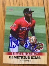 Demetrius Sims 2018 Signed Batavia Muckdogs Team Card