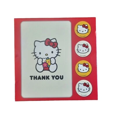 NUEVO Juego de 12 tarjetas de agradecimiento de Hello Kitty en blanco dentro de Sanrio sobres lindo  Foto 1 de 4