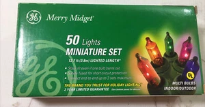GE 50 Lights Miniature Set Clear Bulbs 12.7 Ft String Light 20.4 W Indoor NEW - Picture 1 of 5