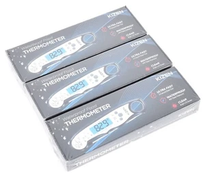 Kizen Digital Waterproof Meat Thermometer Black 3-Pack - Lot of 3 Thermometers - - Picture 1 of 2
