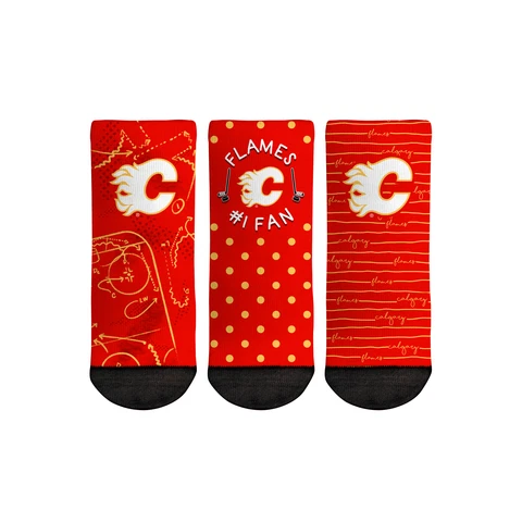 Toddler Rock Em Socks Calgary Flames #1 Fan 3-Pack Crew Socks Set Cover