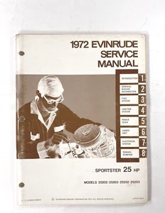 1972 Evinrude 25 HP Sportster OMC Outboard Service Repair Manual FREE 1ST CLASS - Imagen 1 de 12