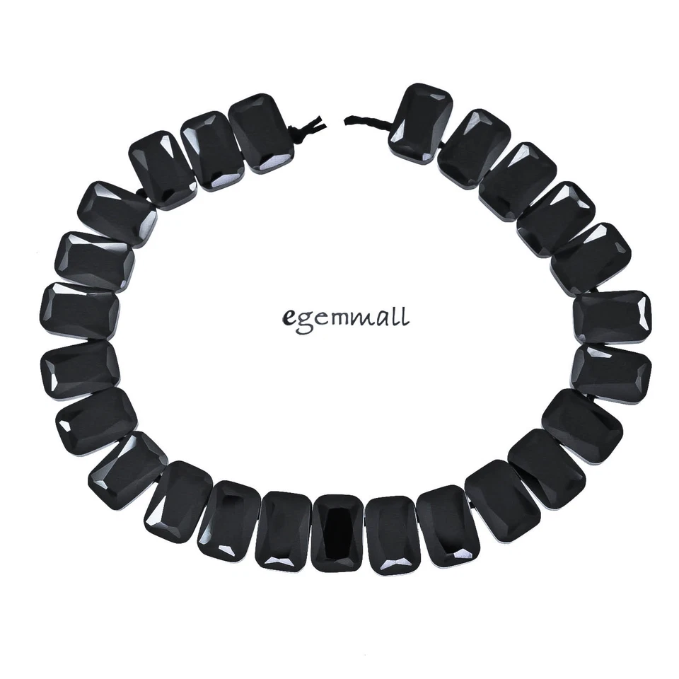 Cojín rectangular 25 circonitas cúbicas perforado lateral 6x9 mm negro #96147 Foto 1 de 1