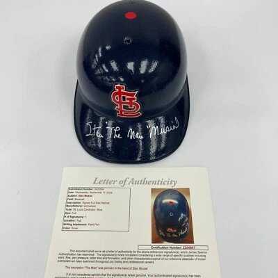 Stan Musial "The Man" Signed Authentic St. Louis Cardinals Helmet JSA COA - Image 1 of 4