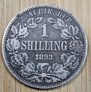 Silbermünze Südafrika 1 Schilling 1893 - Stichtag - Bild 1 von 2