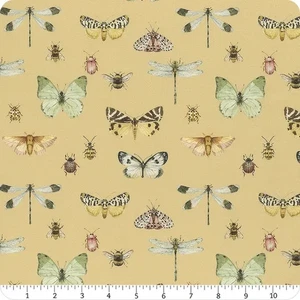 Love Me More Flutter Yellow CD15632-Yellow Cotton Fabric By half yard - Picture 1 of 6