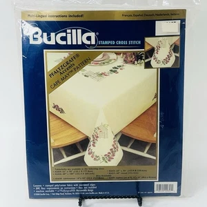 Bucilla Stamped Cross Stitch Pfaltzgraff Cape May Tablecloth Kit 42657 NOS - Picture 1 of 8