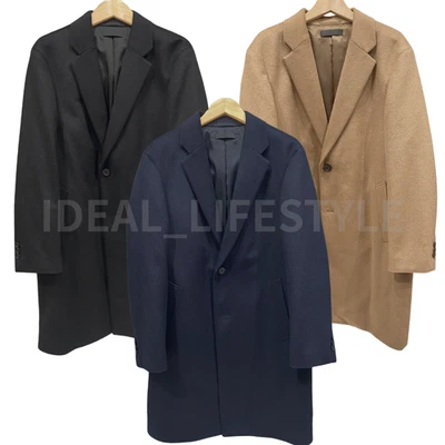 UNIQLO Wool Cashmere Chester Coat S-4XL Black Brown Navy Collared Men 478285 NWT - Image 1 of 4