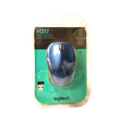 Logitech Mouse M317, Wireless Optical Mouse (Blue/Black) - Image 1 of 2
