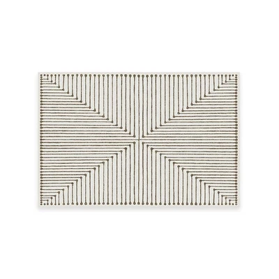 Alfombra moderna lavable a máquina Jonathan Adler - gota de tinta camel y marfil 2x3... Foto 1 de 4